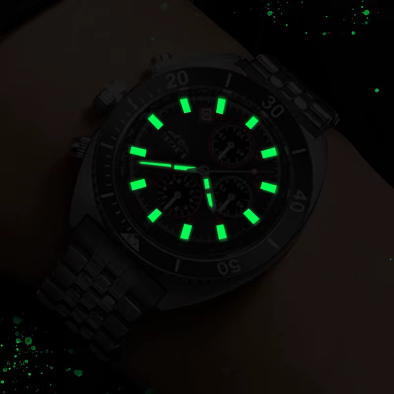 LIGE Armbanduhr Edelstahl, Quarz, Schwarz, Silber, Herren - Bild 5