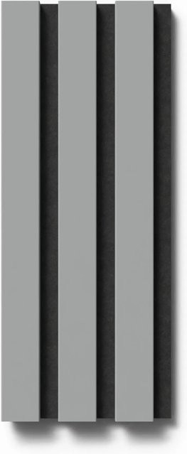 Denpanels Akustikpaneel in Arctic Grey mit Streifenoptik und schwarzem Filz, B: 29,5 cm, H: 15 cm - Bild 1