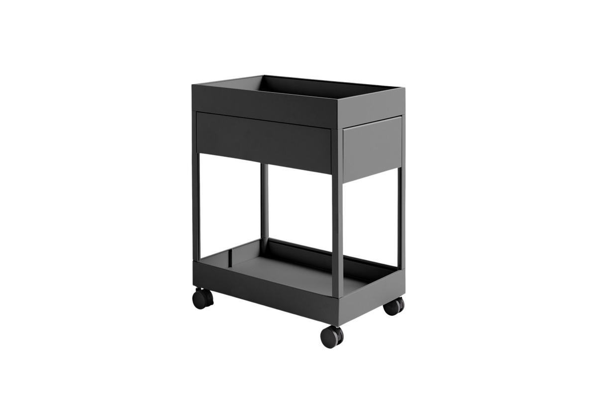 HAY New Order Trolley aus lackiertem Stahl in Schwarz mit Rollen - Bild 2
