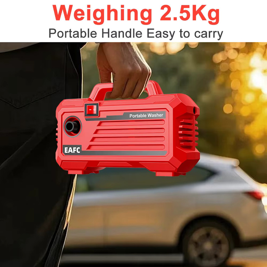 EAFC Elektrischer Hochdruckreiniger mit 2000W und 200 Bar in Rot - Bild 6