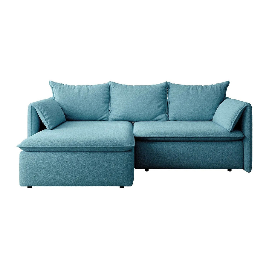 Vente-unique Schlafsofa Teodora in Blau mit L-Form und Armlehnen, Breite: 230 cm - Bild 2