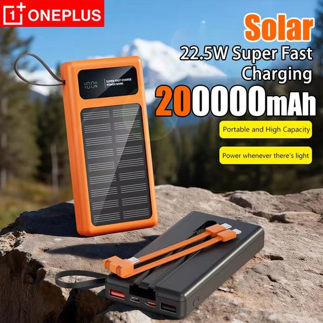 OnePlus Solarpowerbank mit Hochkapazität und Schnellladefunktion in Orange - Bild 1