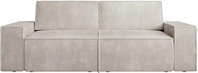 Vente-unique Sofa Amelia in Beige mit Cord-Bezug, Breite: 230 cm - Bild 1