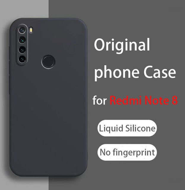 Xiaomi Redmi Note 8 Luxus Flüssigsilikon Handyhülle, Stoßfeste Schutzhülle, Schwarz - Bild 1