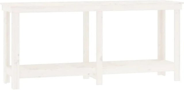 vidaXL Werkbank aus Massivholz Kiefer in Weiß mit rustikaler Optik, B/T/H: 180 x 50 x 80 cm - Bild 1