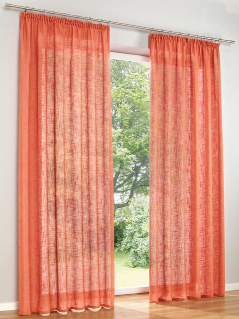 Dekostore Heine Home in Terracotta, semi-transparent, 100% Polyester - Bild 1