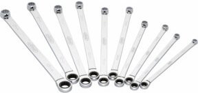 Vigour Ratschen-Ringschlüssel Satz V7031 extra lang, 10-teilig, 10 – 19 mm, silber - Bild 1