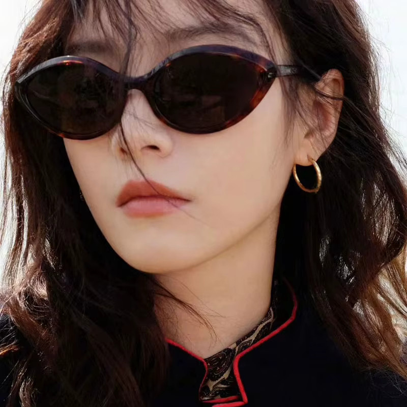 Ah-Mee Sonnenbrille Cat Eye, Vollrand, Kunststoff, braun, Damen - Bild 1