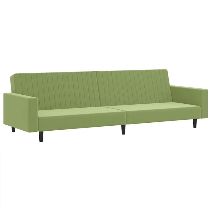 vidaXL Schlafsofa 2-Sitzer Click-Clack aus Samt in Hellgrün mit Massivholzrahmen - Bild 2