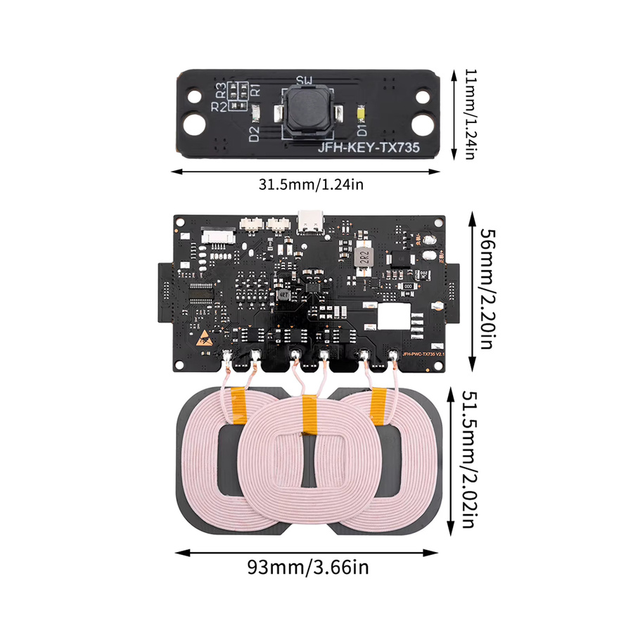 diymore 20W Wireless-Lademodul für Auto und Outdoor-Stromversorgung, 12V Schnellladung, Eingang 9-32V, Schwarz - Bild 2