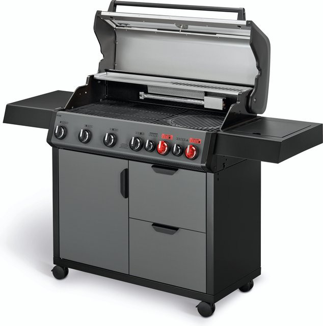Enders Hyde 6 SIKR Turbo II Gasgrill in Grau mit Seitenbrenner und Gusseisen-Komponenten - Bild 4