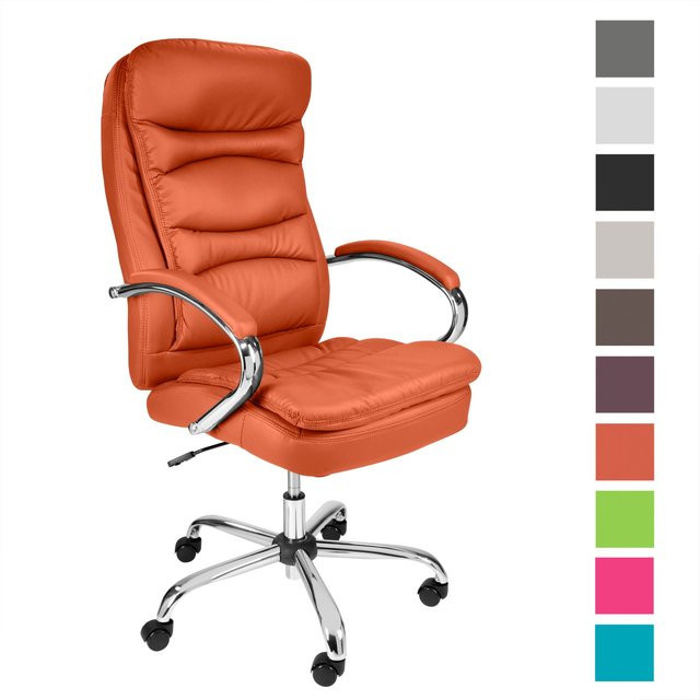 TPFLiving Premium XXL-Bürostuhl QUEENS Executive Chair aus Kunstleder in Orange, belastbar bis 210 kg - Bild 1