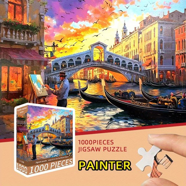 MaxRenard Malpuzzle Venedig-Künstler, Puzzle, 1.000 Teile, ab 14 Jahren - Bild 1
