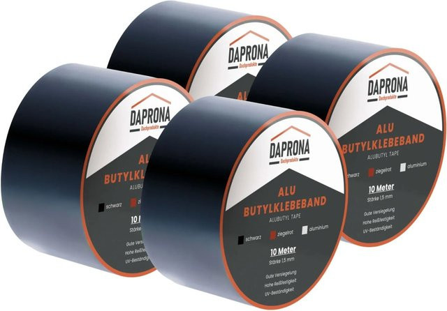 Daprona Butylband Reparaturband Dichtband wasserdicht Schwarz B: 75 mm, L: 10 m - Bild 1