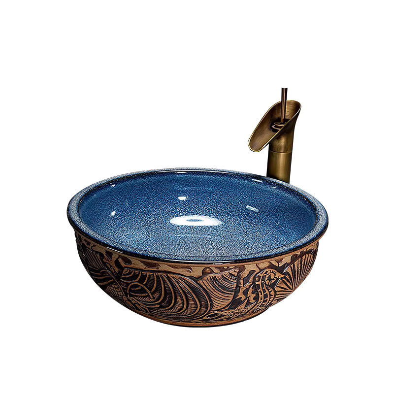 Zappo Keramik Waschbecken Oval mit Wasserhahn und Abfluss für Aufsatzmontage - Bild 6