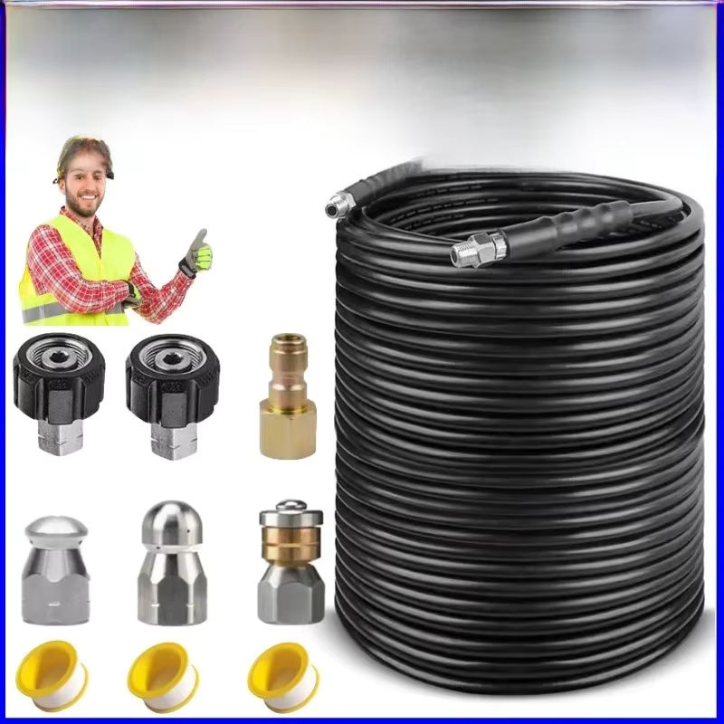 MUZHAN Hochdruck Reinigungsset für Kanalisation und Rohre mit Schlauch und Düse, kompatibel mit Karcher und Lavor - Bild 7