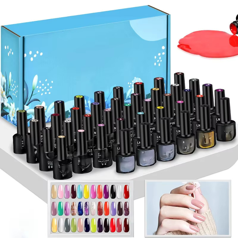 LNWPYH Gel Nagellack Kit, 42 Teile, Semi Permanent Maniküre Set - Bild 1
