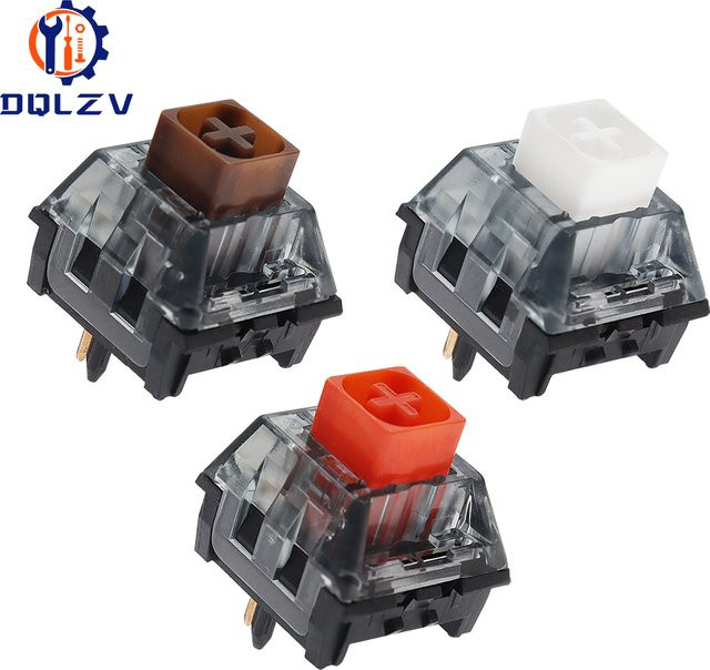 Kailh Box V2 Switches für mechanische Tastaturen, 5-Pin RGB kompatibel, erhältlich in Weiß, Rot und Braun - Bild 1