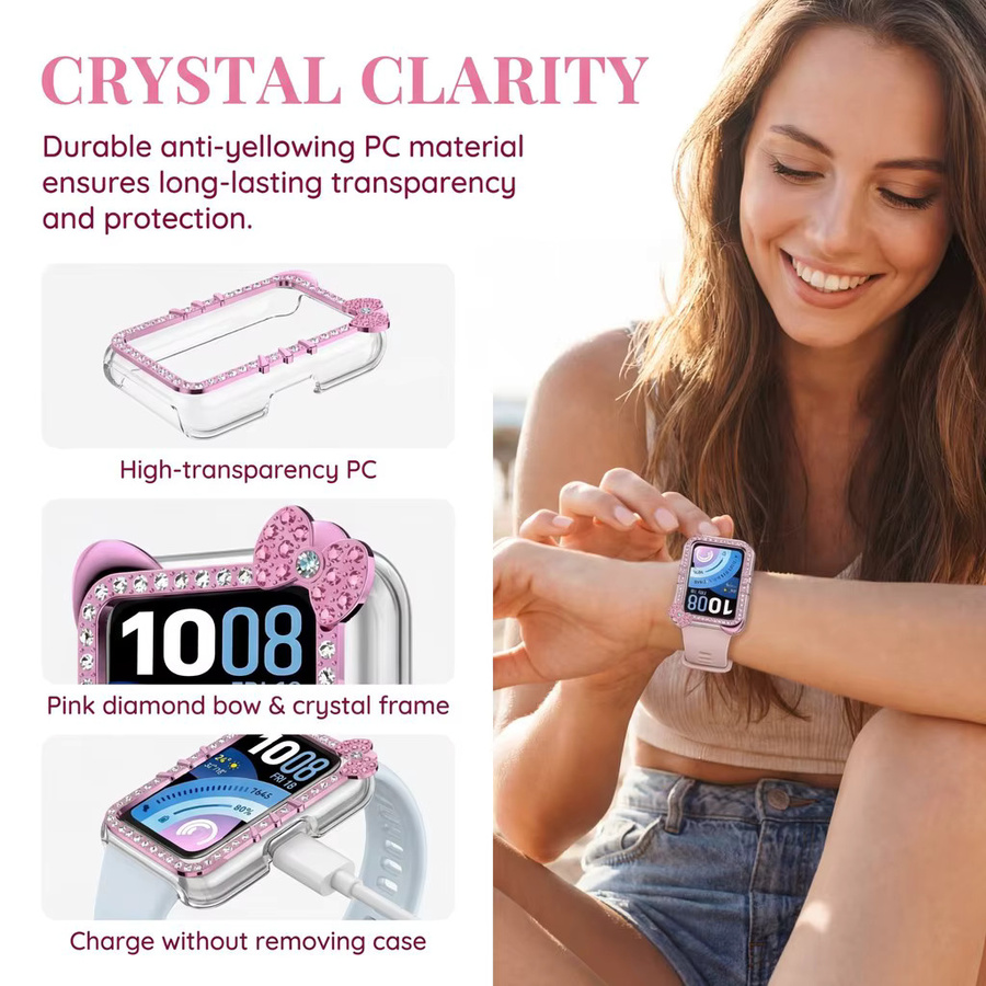 Huawei Watch Band 11 11Pro Schutzhülle, Pink, Diamant, Kristall - Bild 3