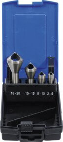 BGS Kegelsenker-Satz mit Querloch, 4-teilig, HSS, Edelstahl, Silber - Bild 1