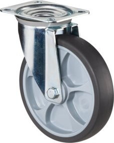 BS Transportrolle L400.B44.126 Lenkrolle mit Raddurchmesser 125 mm in Grau - Bild 1