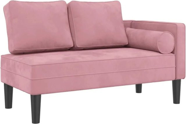 vidaXL Chaiselongue mit Kissen aus Rosa Samt B/T/H: 116,5 x 62,0 x 57,5 cm - Bild 1