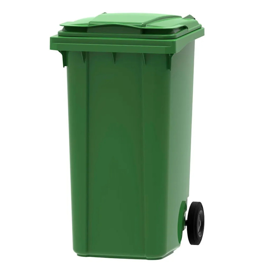 PROREGAL Mülltonne Müllgroßbehälter mit 2 Rädern, 240 Liter, Grün, Kunststoff, H x B x T: 107,9 x 58,3 x 73,7 cm - Bild 2