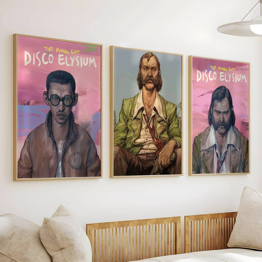 Disco Elysium Videospiel-Poster als Wandkunst-Aufkleber im Retro-Stil, Mehrfarbig, Rechteckig - Bild 3