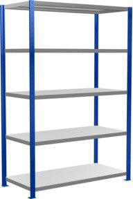 Schulte Grundregal Steckregal MULTIplus250 mit 5 Fachböden und Kreuzstrebe, Farbe: Enzianblau/Verzinkt, B/T/H: 200 x 130 x 60 cm - Bild 1