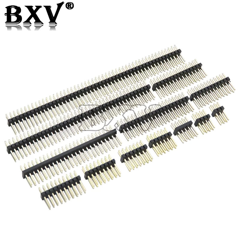 Zweireihiger Pin Header Stecker 1,27 mm Abstand, abtrennbarer Leiterplatten-Steifen, Schwarz - Bild 2