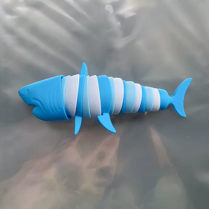 Bandai 3D-Artikulierter Hai-Stresskiller, Meerestiere, Blau - Bild 2