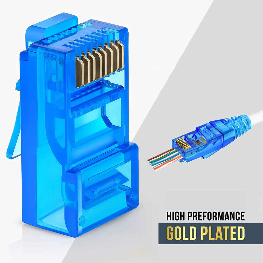 50 Stück ZoeRax RJ45 Cat6 Pass Through Steckverbinder in Multicolor für UTP-Netzwerkkabel - Bild 2