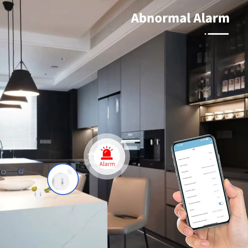 Tuya Zigbee Smart Temperatur- und Feuchtigkeitssensor in Weiß, hochpräzises Innenhygrometer kompatibel mit Alexa, Google Assistant und Smart Life - Bild 2