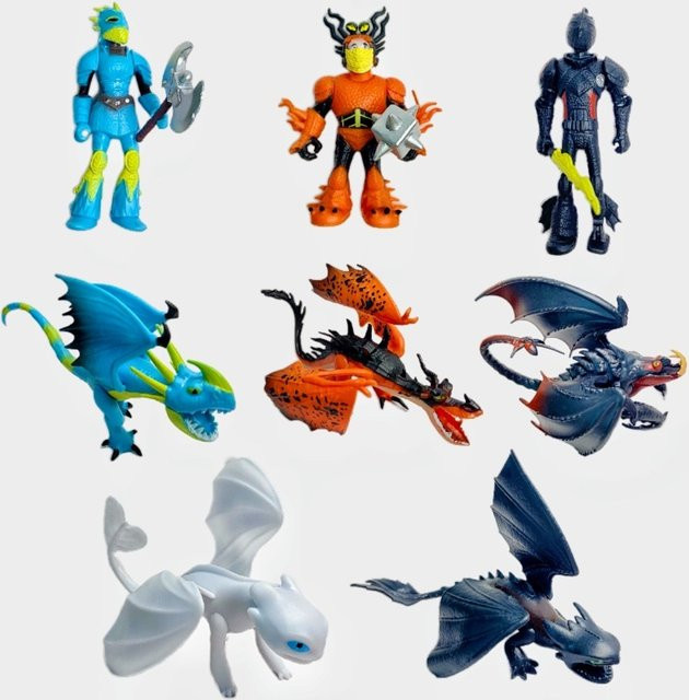 Bandai Drachenzähmen leicht gemacht Zahnlos, Actionfigur, 8-teiliges Set - Bild 1