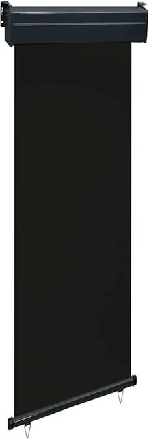 Furnicato Balkon-Seitenmarkise mit Semi-Cassette aus Polyester in Schwarz, Breite: 65 cm, Höhe: 250 cm - Bild 1