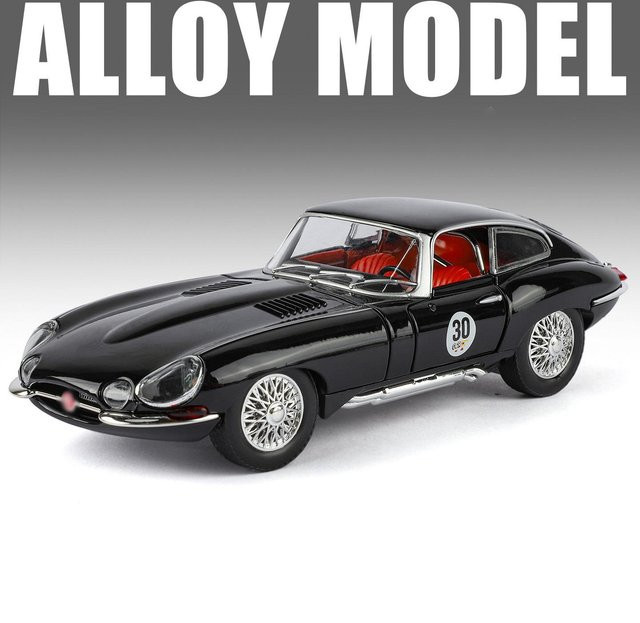 Linyi toy car E-Type Klassisches Sportwagenmodell, 1:24, Metall, mit Licht und Sound, ab 18 Jahre - Bild 1