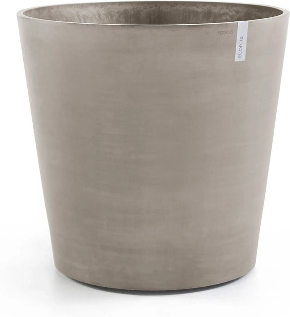 Ecopots Pflanztopf Amsterdam mit Rollen in Taupe, rund, Durchmesser: 100 cm, Höhe: 87,5 cm - Bild 1