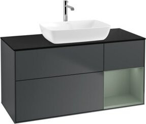 V&B Waschtischunterschrank Finion in Blau Anthrazit lackiert, Breite: 120 cm, Tiefe: 50,1 cm, Höhe: 50,1 cm - Bild 1