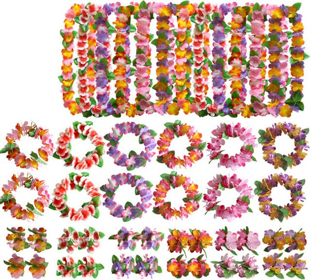 HUXUAN Halskette, Hawaiian Leis Girlande, Blumen, Unisex - Bild 1