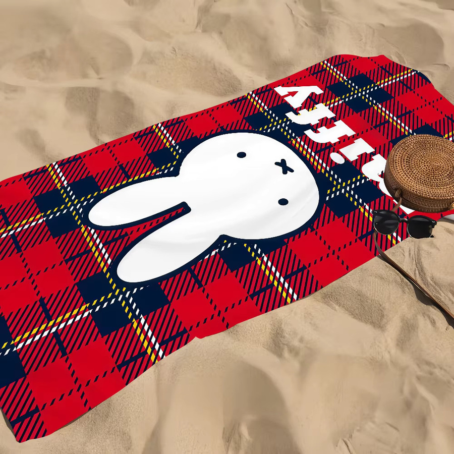 Miffy Kawaii Hasen-Handtuch, schnelltrocknendes und saugfähiges Strandtuch für Damen und Herren, Multicolour - Bild 4
