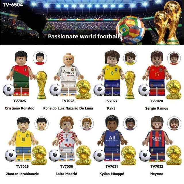 DewBloom Globale Fußball-Pokalfiguren, DIY-Montage, Kunststoff - Bild 1