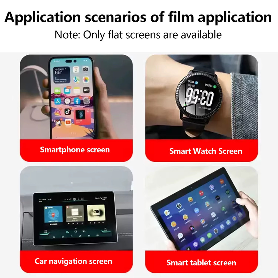 3er Set Universal PET Displayschutzfolien in Transparent für Smartphone, Tablet, Auto GPS und MP3 Player, verschiedene Größen von 5 bis 12 Zoll - Bild 4