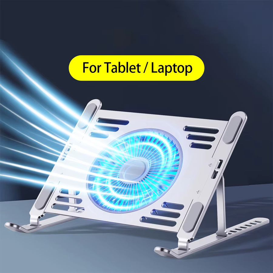 EGYAL Laptop-Ständer aus Aluminiumlegierung mit Lüfter für MacBook Pro und Microsoft Surface in Schwarz oder Silber - Bild 2