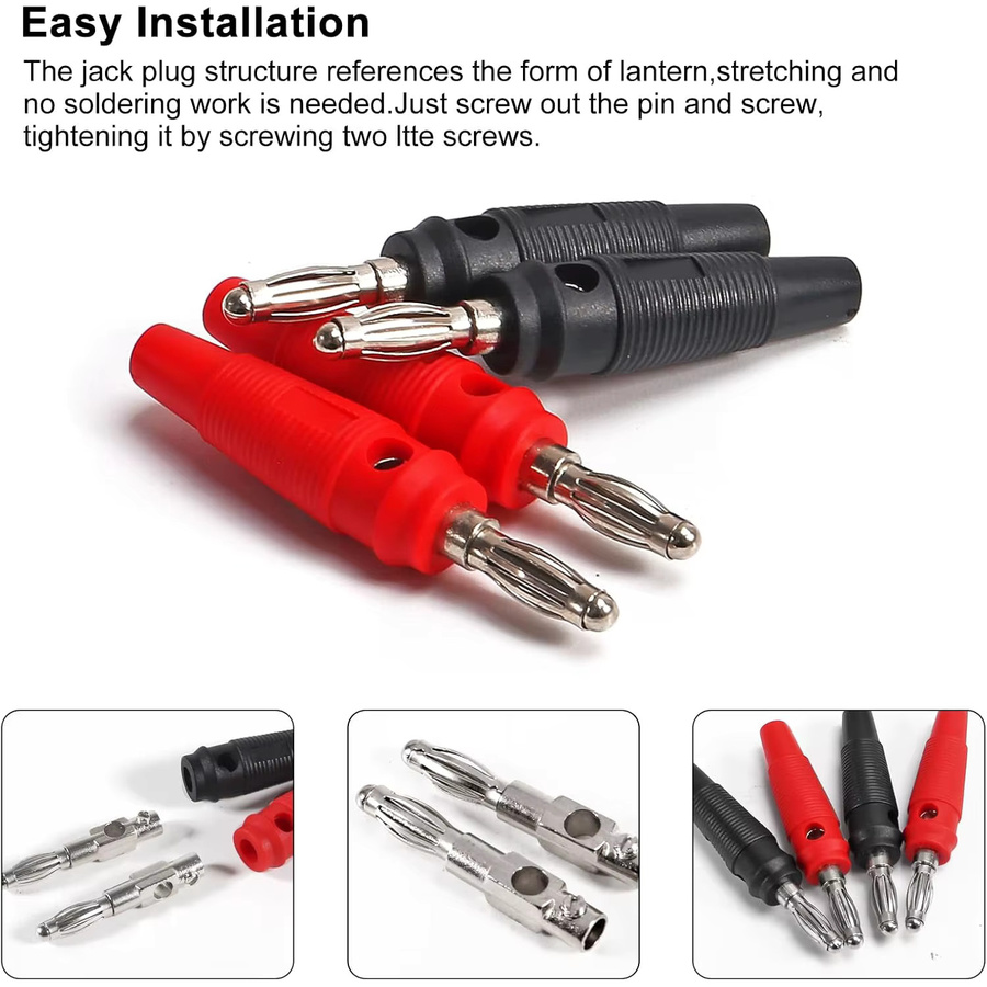 AOKIN 10 Stück 32A Hochstrom Bananenstecker Männlich 4mm Schraubbar Stapelbar Multicolour Audio-Lautsprecherkabel-Verbinder für Audiogeräte - Bild 4
