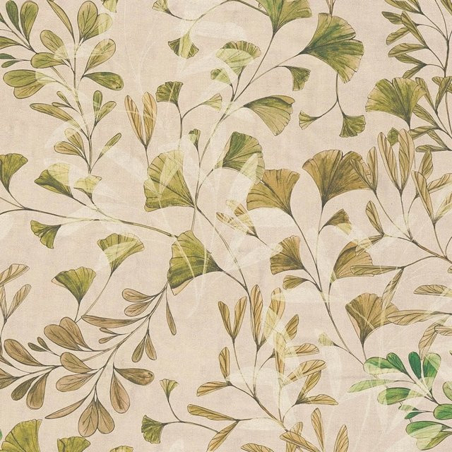 PROFHOME Natur Tapete Floral Matt in Creme Grün Beige Weiß Braun, Vlies-Tapete mit botanischem Muster, Breite: 0,53 m, Länge: 10,05 m - Bild 1