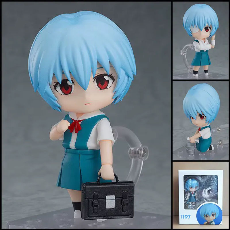 Bandai Rei Ayanami Neon Genesis Evangelion Q-Style Artikulierte Actionfigur mit Wechselgesicht, mehrfarbig - Bild 1