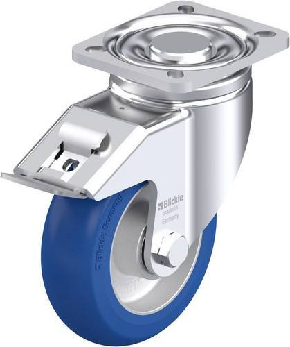 Blickle Stahlblech-Lenkrolle LH-ALBS 125K-1-FI-CO in Silber, Rad-Durchmesser: 125 mm, Tragfähigkeit: 370 kg - Bild 1
