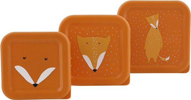 Trixie 3-teiliges Snackbox-Set aus Kunststoff in Orange mit Snap-Lid und spülmaschinenfestem Design - Bild 1
