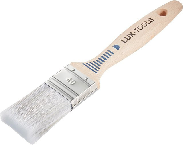 LUX-TOOLS Flachpinsel für Lack mit Synthetikborsten und Holzgriff, Breite: 40 mm - Bild 1