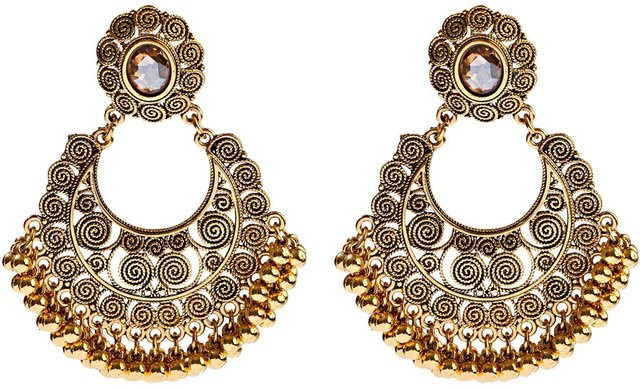 Lucky Star Jewelry Jhumka Ohrringe, Gold, Zirkonia, Perle, Damen, Vintage - Bild 1
